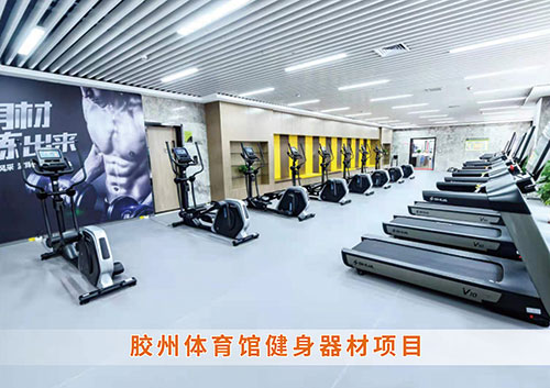 ?锐强体育为胶州体育馆打造的健身房